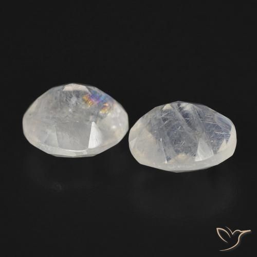 Gemme di Pietra di luna arcobaleno Bianco bluastro naturale da 2.44 ct, Ovale, Trasparente
