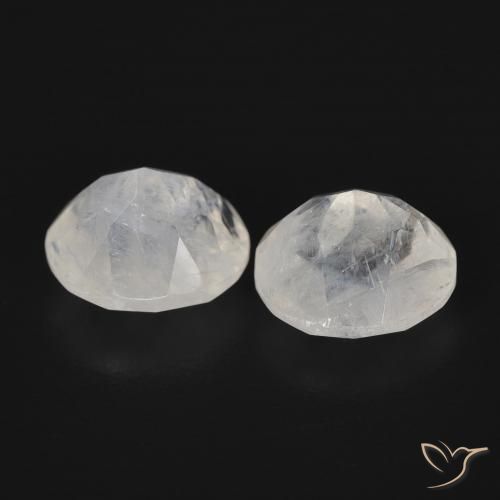 Gemme di Pietra di luna arcobaleno Bianco bluastro naturale da 2.27 ct, Ovale, Trasparente