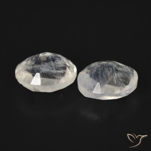 Gemme di Pietra di luna arcobaleno Bianco bluastro naturale da 2.07 ct, Ovale, Trasparente