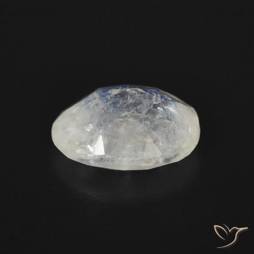 Pietra di luna arcobaleno Bianco bluastro naturale da 1.55 ct, Ovale, Trasparente