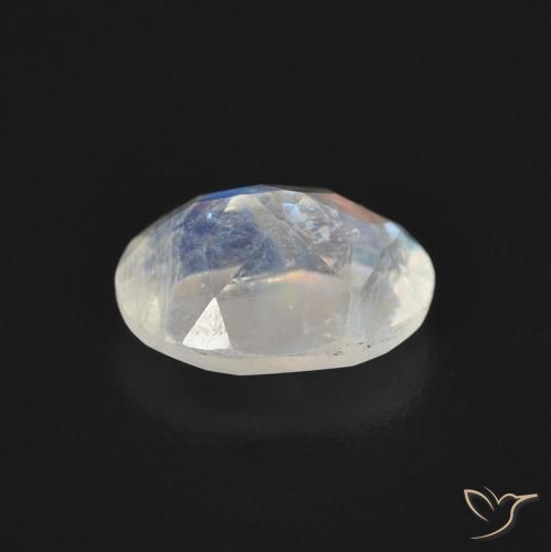 Pietra di luna arcobaleno Bianco bluastro naturale da 1.14 ct, Ovale, Trasparente