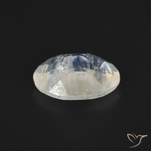 Pietra di luna arcobaleno Bianco bluastro naturale da 1.00 ct, Ovale, Trasparente