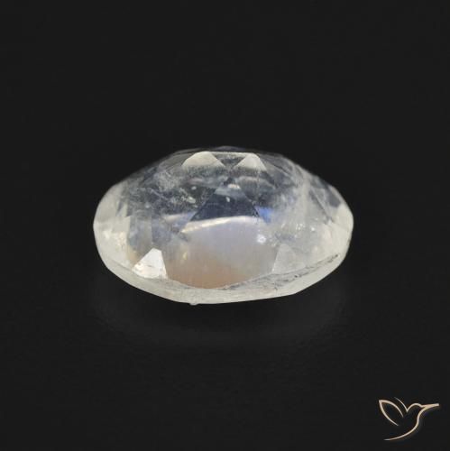 Pietra di luna arcobaleno Bianco bluastro naturale da 1.13 ct, Ovale, Trasparente