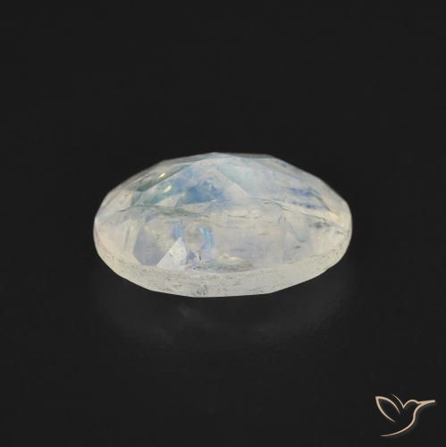 Pietra di luna arcobaleno Bianco bluastro naturale da 1.07 ct, Ovale, Trasparente