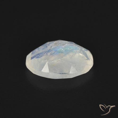 Pietra di luna arcobaleno Bianco bluastro naturale da 1.06 ct, Ovale, Trasparente