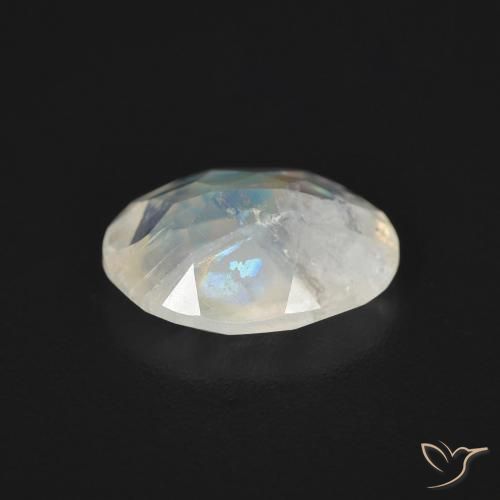 Pietra di luna arcobaleno Bianco bluastro naturale da 1.49 ct, Ovale, Trasparente