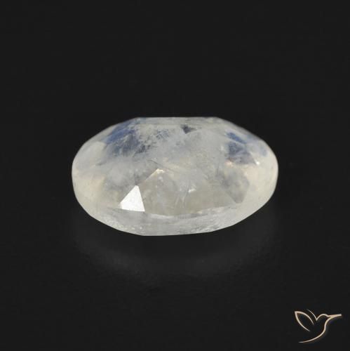 Pietra di luna arcobaleno Bianco bluastro naturale da 1.16 ct, Ovale, Trasparente