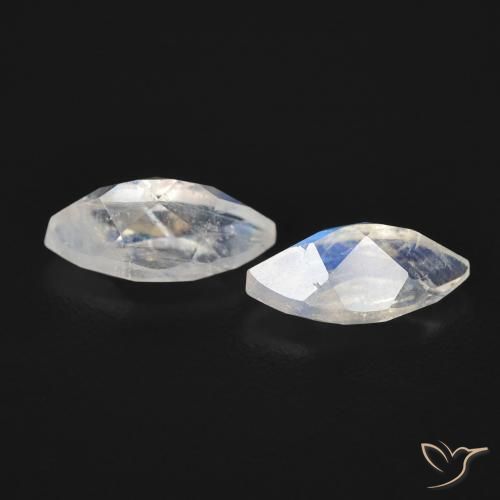 Gemme di Pietra di luna arcobaleno Bianco bluastro naturale da 1.15 ct, Taglio marquise, Trasparente
