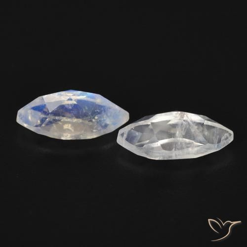 Gemme di Pietra di luna arcobaleno Bianco bluastro naturale da 1.14 ct, Taglio marquise, Trasparente