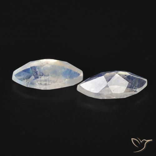 Gemme di Pietra di luna arcobaleno Bianco bluastro naturale da 1.18 ct, Taglio marquise, Trasparente