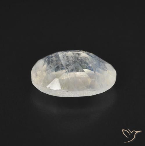 Pietra di luna arcobaleno Bianco bluastro naturale da 1.13 ct, Ovale, Trasparente