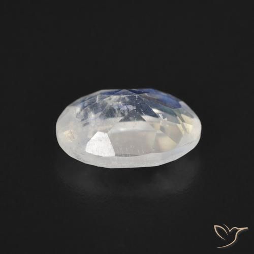 Pietra di luna arcobaleno Bianco bluastro naturale da 1.15 ct, Ovale, Trasparente