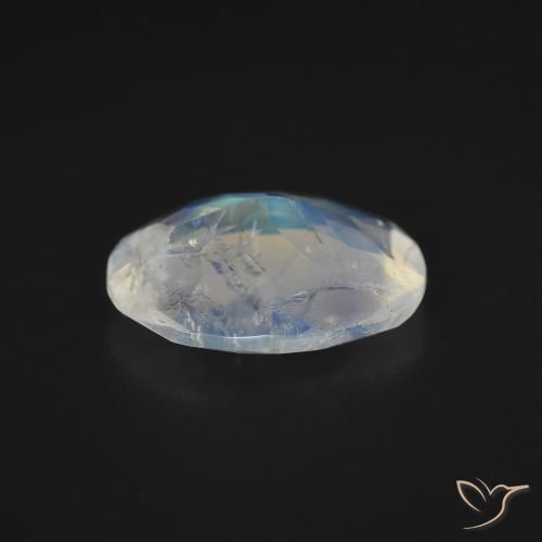 Pietra di luna arcobaleno naturale bianco da 2,54 ct, taglio ovale, trasparente