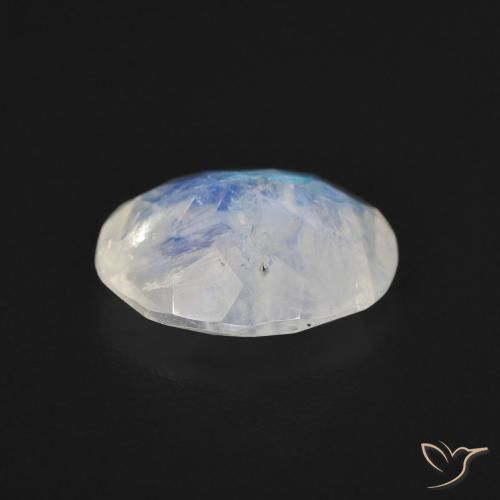 Pietra di luna arcobaleno Bianco bluastro naturale da 2.58 ct, Ovale, Trasparente