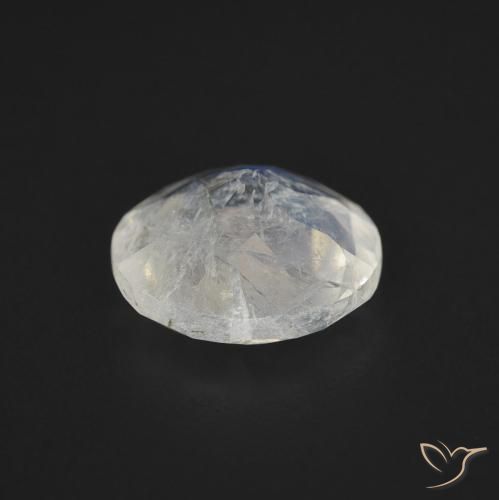 Pietra di luna arcobaleno Bianco bluastro naturale da 1.47 ct, Rotondo, Trasparente