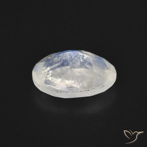 Pietra di luna arcobaleno Bianco bluastro naturale da 1.30 ct, Ovale, Trasparente