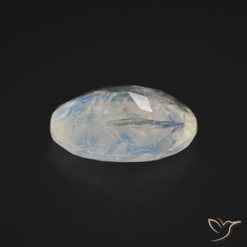 Pietra di luna arcobaleno Bianco bluastro naturale da 2.70 ct, Ovale, Trasparente