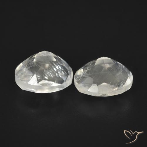 Gemme di Pietra di luna arcobaleno Bianco bluastro naturale da 2.24 ct, Ovale, Trasparente
