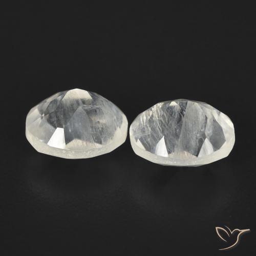 Gemme di Pietra di luna arcobaleno Bianco bluastro naturale da 2.38 ct, Ovale, Trasparente