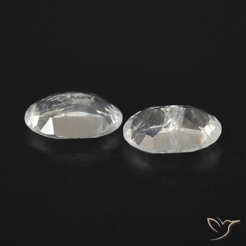 Gemme di Pietra di luna arcobaleno Bianco bluastro naturale da 0.80 ct, Ovale, Trasparente