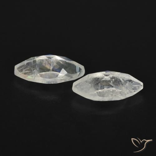 Gemme di Pietra di luna arcobaleno Bianco bluastro naturale da 1.08 ct, Taglio marquise, Trasparente