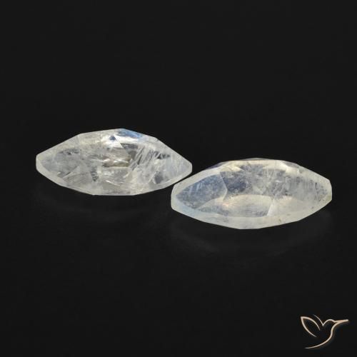 Gemme di Pietra di luna arcobaleno Bianco bluastro naturale da 1.20 ct, Taglio marquise, Trasparente