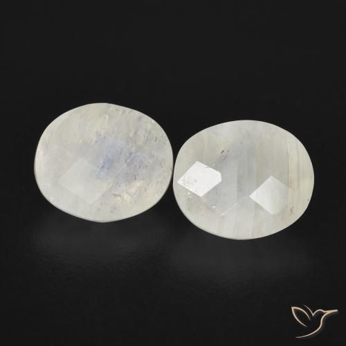 Gemme di Pietra di luna arcobaleno Bianco bluastro naturale da 2.11 ct, Ovale, Trasparente