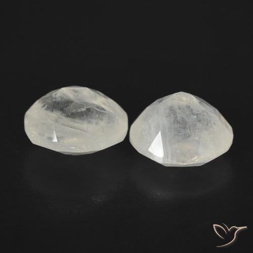 Gemme di Pietra di luna arcobaleno Bianco bluastro naturale da 2.36 ct, Ovale, Trasparente