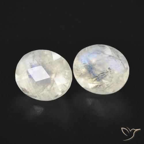 Gemme di Pietra di luna arcobaleno Bianco bluastro naturale da 2.43 ct, Ovale, Trasparente