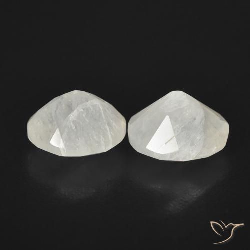Gemme di Pietra di luna arcobaleno Bianco bluastro naturale da 2.08 ct, Ovale, Trasparente