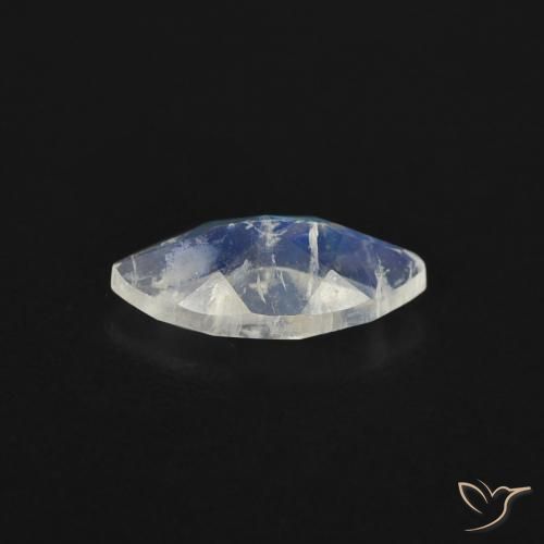Pietra di luna arcobaleno Bianco bluastro naturale da 0.52 ct, Taglio marquise, Trasparente