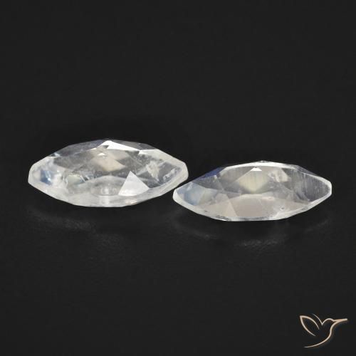 Gemme di Pietra di luna arcobaleno Bianco bluastro naturale da 1.04 ct, Taglio marquise, Trasparente