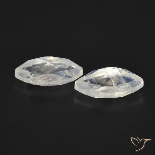 Gemme di Pietra di luna arcobaleno Bianco bluastro naturale da 1.20 ct, Taglio marquise, Trasparente