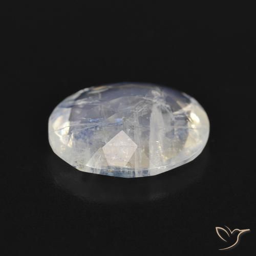 Pietra di luna arcobaleno Bianco bluastro naturale da 2.58 ct, Ovale, Trasparente