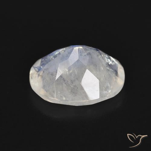 Pietra di luna arcobaleno Bianco bluastro naturale da 3.18 ct, Ovale, Trasparente