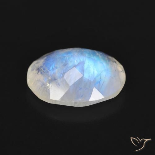 Pietra di luna arcobaleno Bianco bluastro naturale da 2.77 ct, Ovale, Trasparente