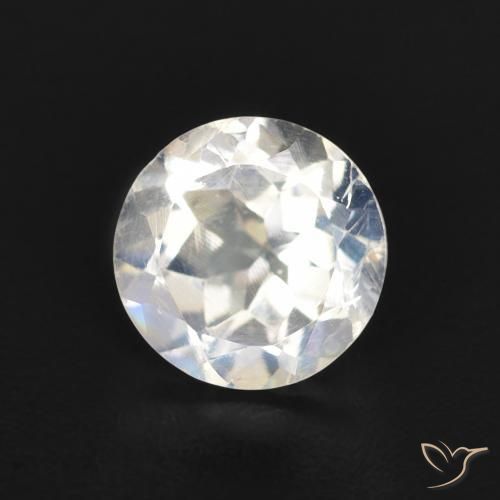 Pietra di luna arcobaleno Bianco bluastro naturale da 0.84 ct, Rotondo, Trasparente