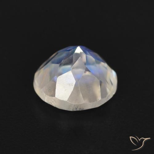 Pietra di luna arcobaleno Bianco bluastro naturale da 0.84 ct, Rotondo, Trasparente