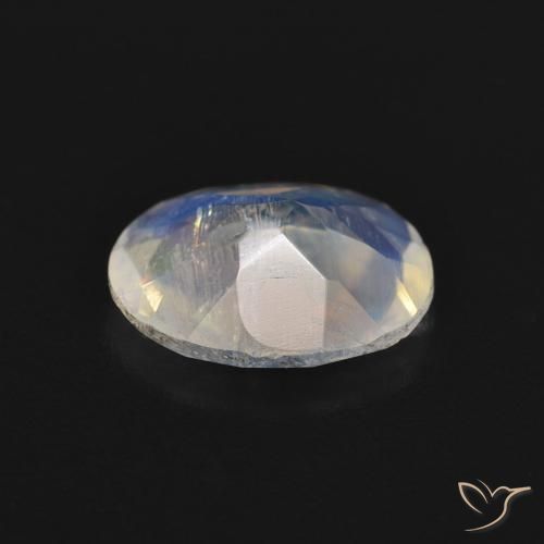 Pietra di luna arcobaleno Bianco bluastro naturale da 1.30 ct, Ovale, Trasparente