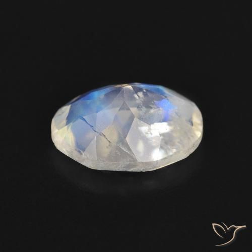 Pietra di luna arcobaleno Bianco bluastro naturale da 1.61 ct, Ovale, Trasparente