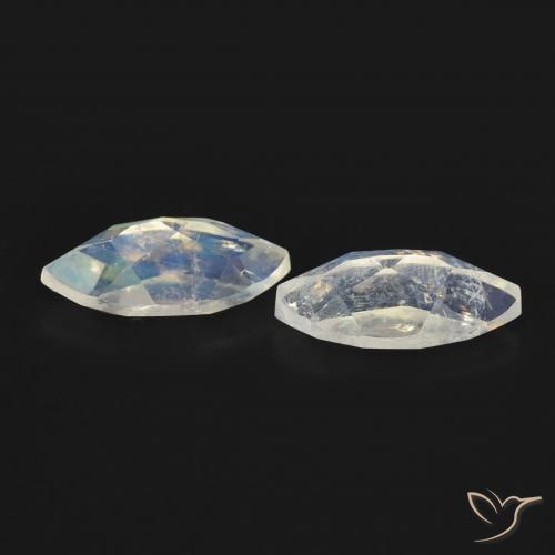 Gemme di Pietra di luna arcobaleno Bianco bluastro naturale da 1.14 ct, Taglio marquise, Trasparente