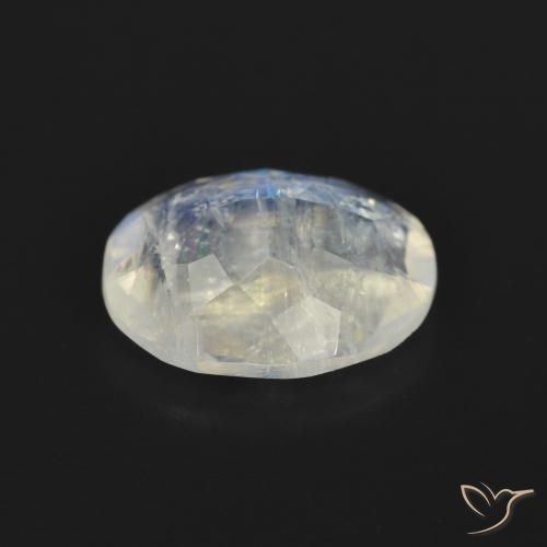 Pietra di luna arcobaleno Bianco bluastro naturale da 2.77 ct, Ovale, Trasparente