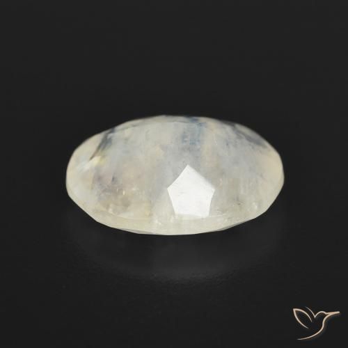 Pietra di luna arcobaleno Bianco bluastro naturale da 2.69 ct, Ovale, Trasparente