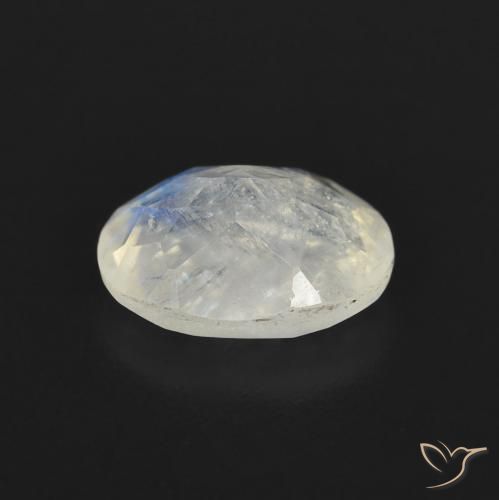 Pietra di luna arcobaleno Bianco bluastro naturale da 1.15 ct, Ovale, Trasparente