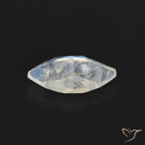 Pietra di luna arcobaleno Bianco bluastro naturale da 0.55 ct, Taglio marquise, Trasparente