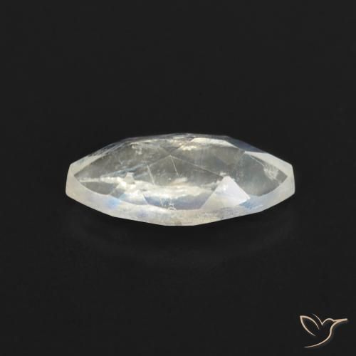 Pietra di luna arcobaleno Bianco bluastro naturale da 0.61 ct, Taglio marquise, Trasparente