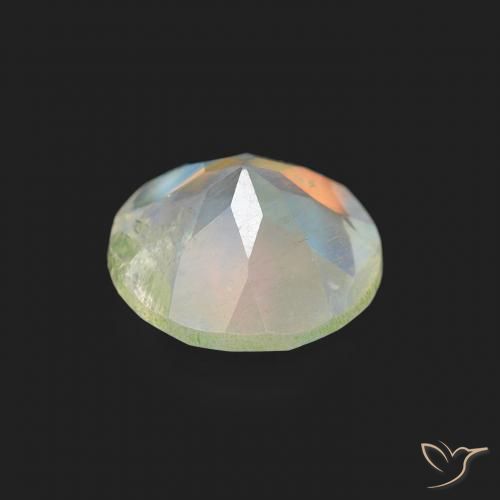 Pietra di luna arcobaleno Bianco bluastro naturale da 0.68 ct, Rotondo, Trasparente