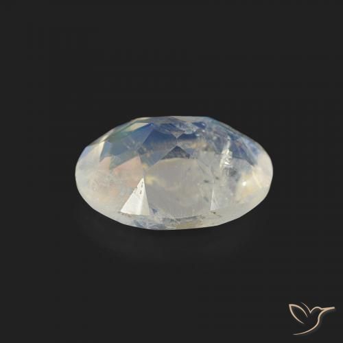 Pietra di luna arcobaleno Bianco bluastro naturale da 1.03 ct, Ovale, Trasparente