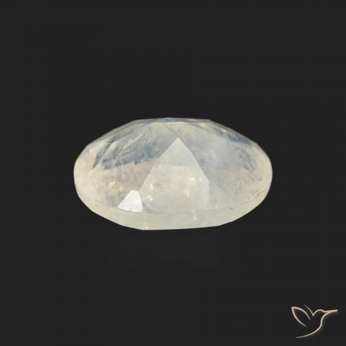 Pietra di luna arcobaleno Bianco bluastro naturale da 1.10 ct, Ovale, Trasparente