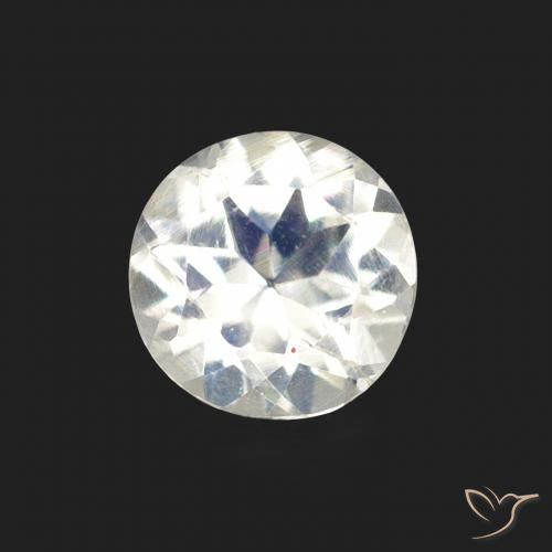 0.66ct Naturale Bianco bluastro Pietra di luna arcobaleno, Rotondo, Trasparente
